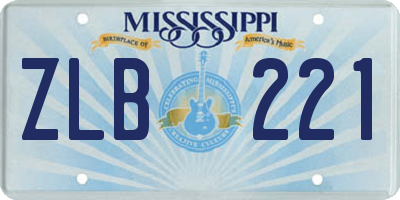 MS license plate ZLB221