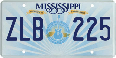 MS license plate ZLB225