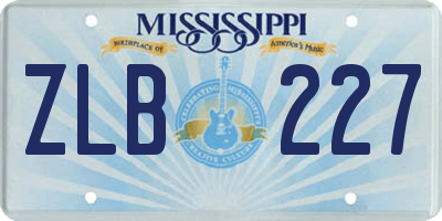 MS license plate ZLB227