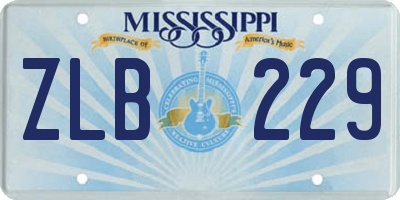 MS license plate ZLB229