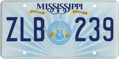 MS license plate ZLB239