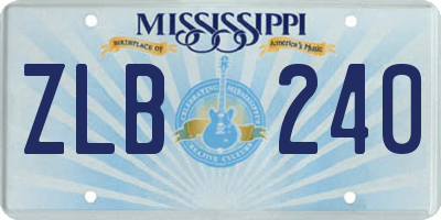 MS license plate ZLB240