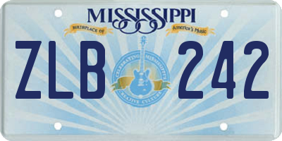 MS license plate ZLB242