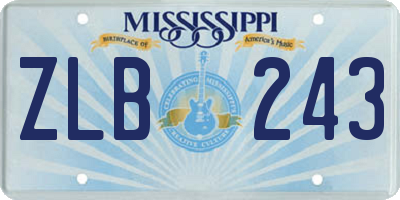 MS license plate ZLB243