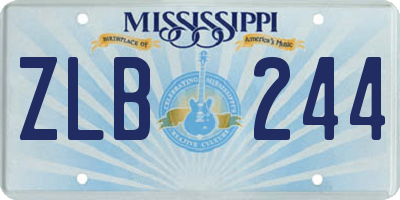 MS license plate ZLB244