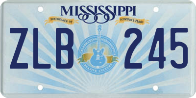 MS license plate ZLB245