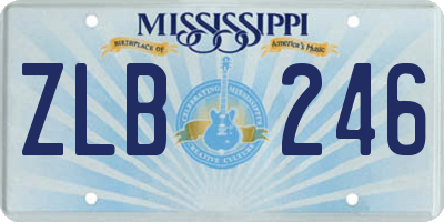MS license plate ZLB246