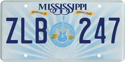 MS license plate ZLB247