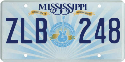 MS license plate ZLB248