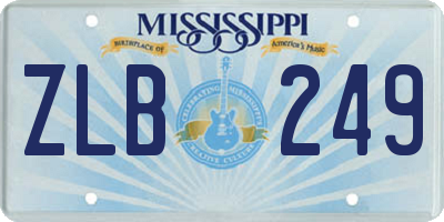 MS license plate ZLB249