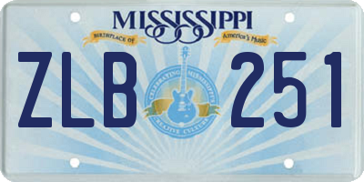 MS license plate ZLB251