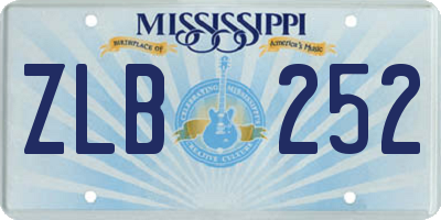 MS license plate ZLB252