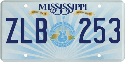 MS license plate ZLB253