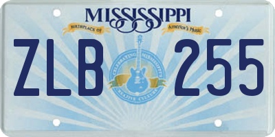 MS license plate ZLB255