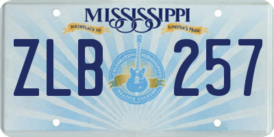 MS license plate ZLB257