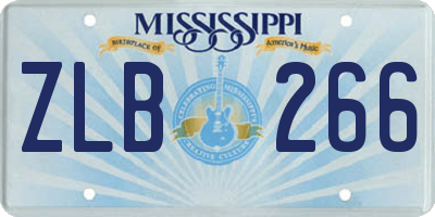 MS license plate ZLB266
