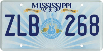 MS license plate ZLB268