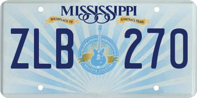 MS license plate ZLB270