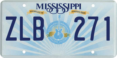 MS license plate ZLB271