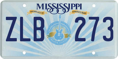 MS license plate ZLB273