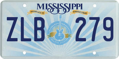 MS license plate ZLB279