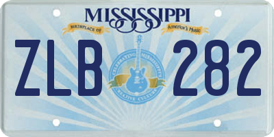 MS license plate ZLB282