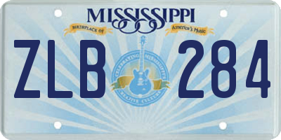 MS license plate ZLB284