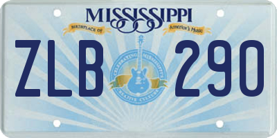 MS license plate ZLB290