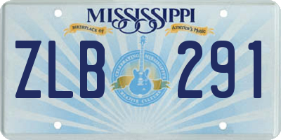 MS license plate ZLB291