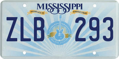 MS license plate ZLB293