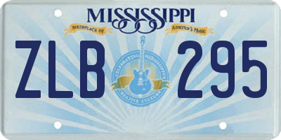 MS license plate ZLB295