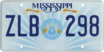 MS license plate ZLB298