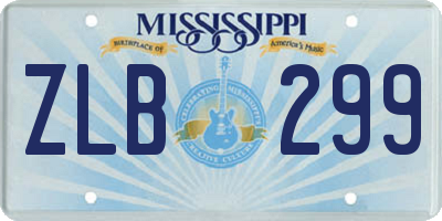MS license plate ZLB299