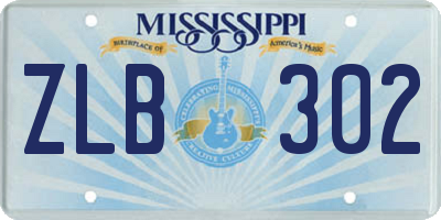 MS license plate ZLB302