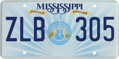 MS license plate ZLB305