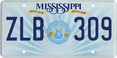 MS license plate ZLB309