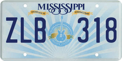 MS license plate ZLB318