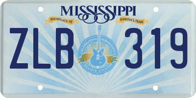 MS license plate ZLB319