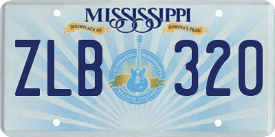 MS license plate ZLB320