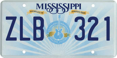 MS license plate ZLB321