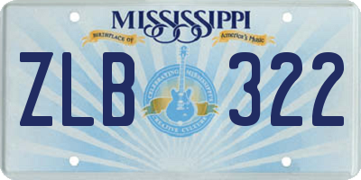 MS license plate ZLB322