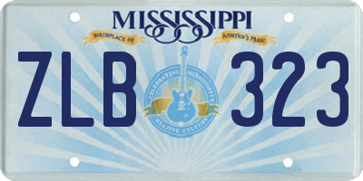 MS license plate ZLB323