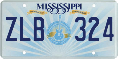 MS license plate ZLB324