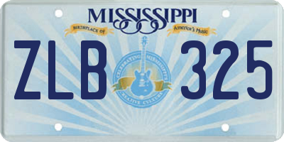 MS license plate ZLB325