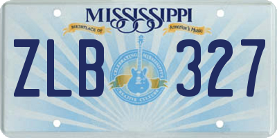 MS license plate ZLB327