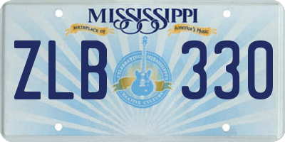 MS license plate ZLB330