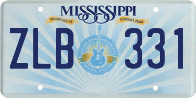 MS license plate ZLB331