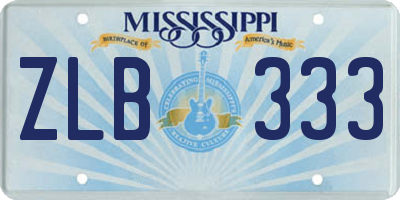 MS license plate ZLB333