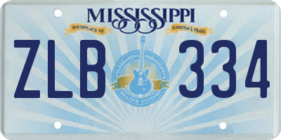MS license plate ZLB334