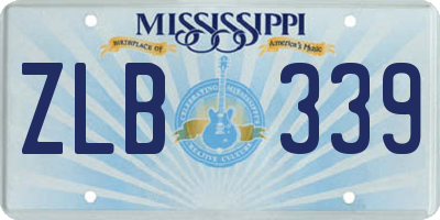 MS license plate ZLB339
